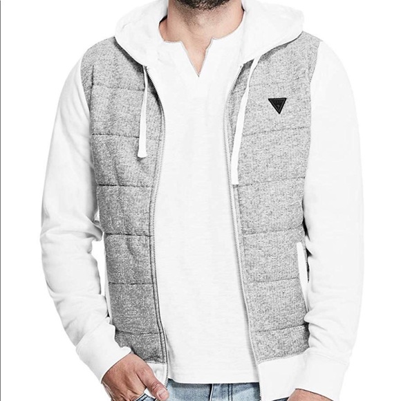 Guess Other - White grey quilted full Zipper Jacket
